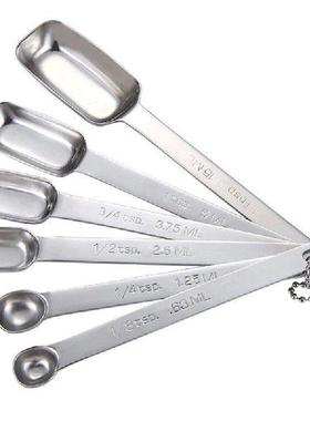 6 Piece Measuring Spoons Set Stainless Steel Measuring
