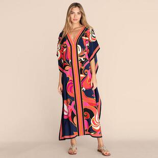 Kaftan Dress Over Size Women Beach Dress ver Up Summer Cloth