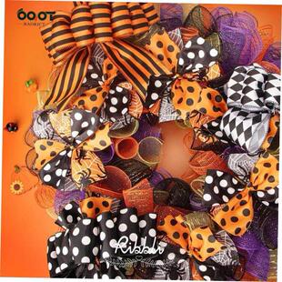 Polka plaid Halloween ribbon garland decoration silk ribbon
