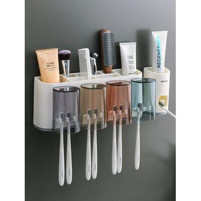 toothbrush tooth cup holder wall rack bathroom mount home