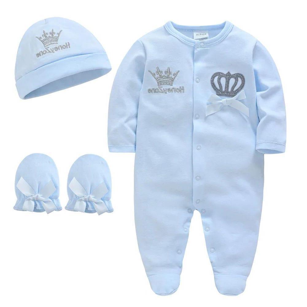 Newborn Baby Boys Romper Royal Crown Prince 100% Cotton Clot