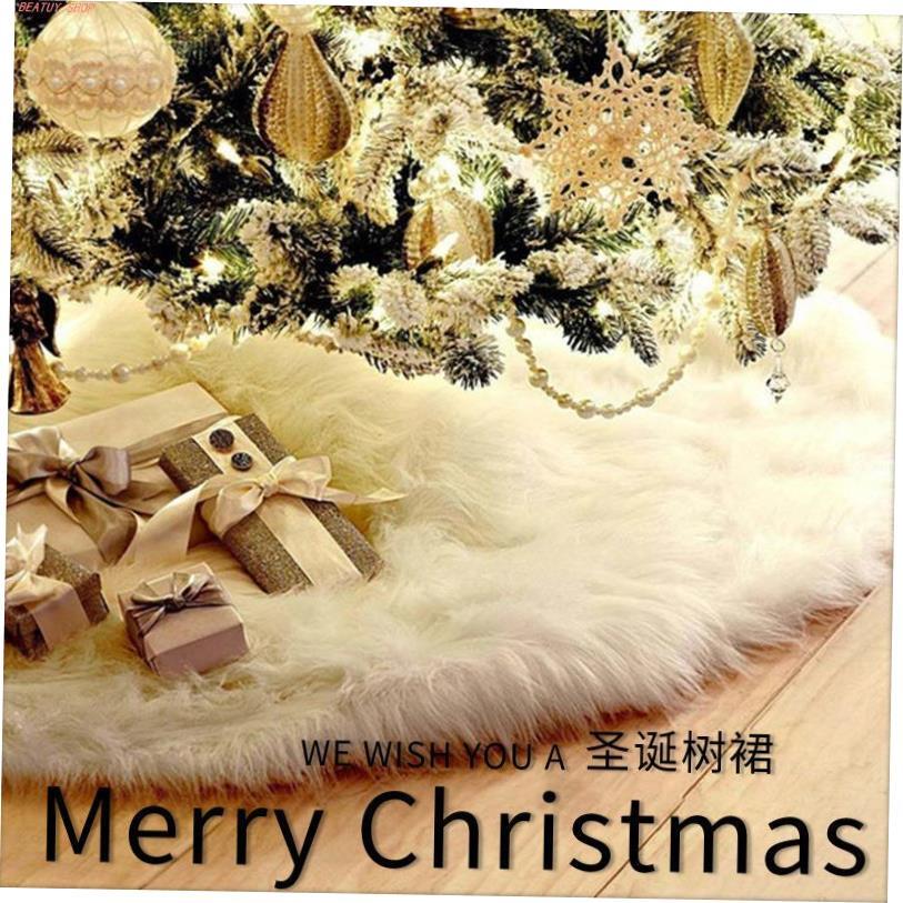 christmas decoration 1PCS 80cm White Plush Tree Skirts Fur C