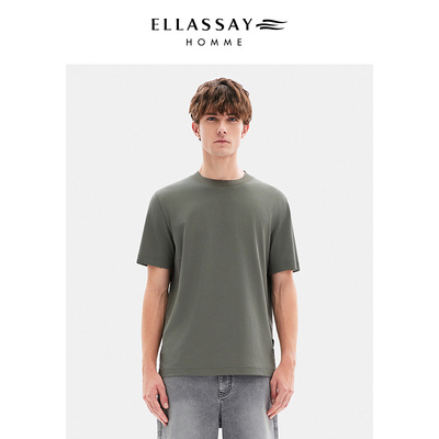 ELLASSAY歌力思男装25年山羊绒混纺圆领T恤珠地短袖EME361Z07000