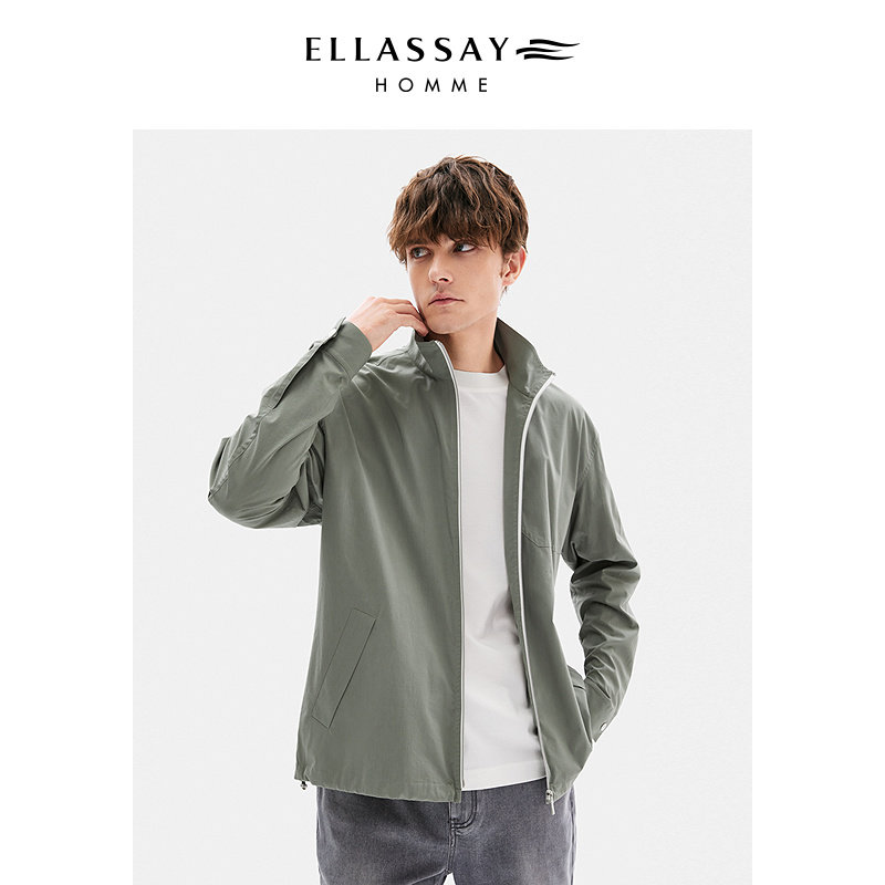 ELLASSAY歌力思男装桑蚕丝防水户外风衣运动风外套EME361W01700