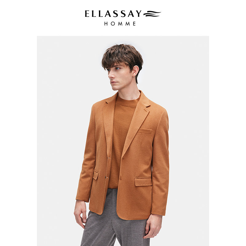 ELLASSAY歌力思男装2025年秋冬高定羊驼毛真丝西装EME364T01200