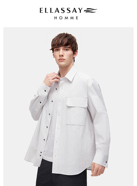 ELLASSAY歌力思男装26春款长绒棉户外休闲舒适衬衫EME371C00700