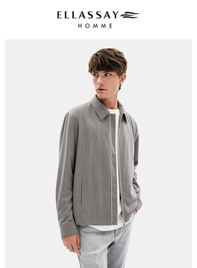 ELLASSAY歌力思男装新款羊毛混纺休闲简约通勤风外套EME353W01300