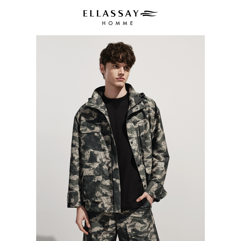 ELLASSAY歌力思迷彩印花宽松外套