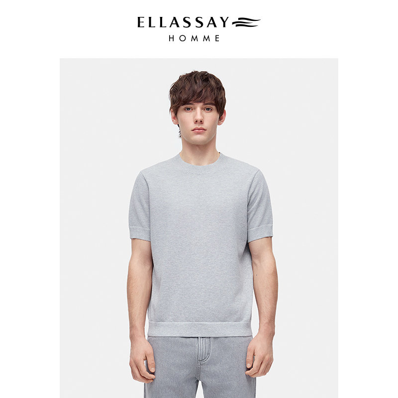 ELLASSAY歌力思男装26年春夏透气休闲贵气针织短袖EME372M00100