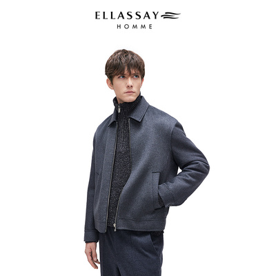 ELLASSAY歌力思男装2025秋冬双面羊绒拉链外套EME364D00700