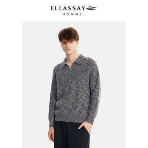 ELLASSAY歌力思男装秋冬新款羊毛开领休闲毛衫EME343M00700