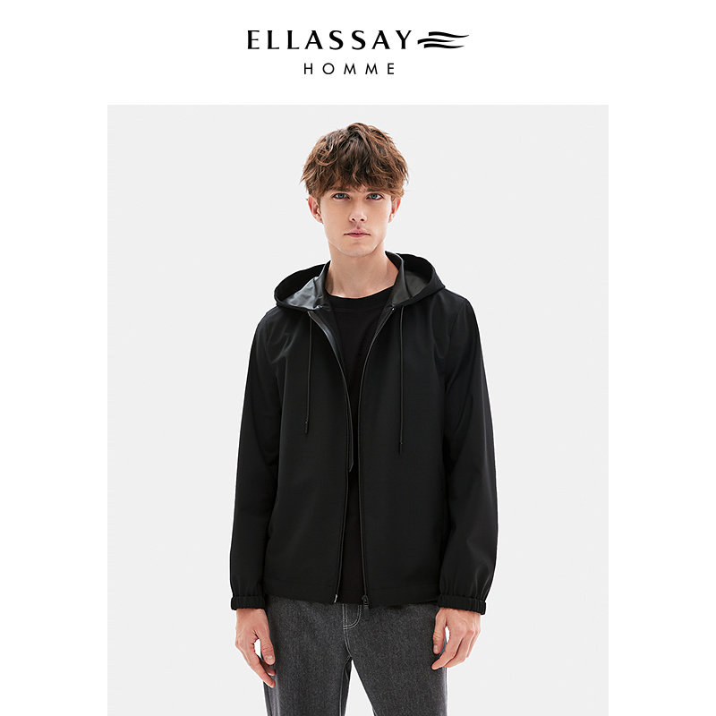 【防水透气】ELLASSAY歌力思男装25年新款连帽夹克羊毛混纺外套,男装,夹克,淘宝优惠券,粉丝福利购,淘宝优惠卷