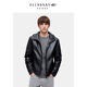 ELLASSAY歌力思男装 25新款 绵羊皮连帽皮羽绒皮衣外套EME371X00100