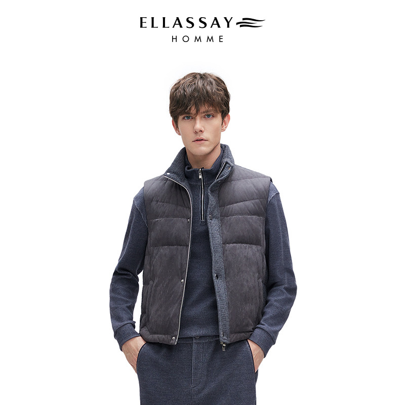 ELLASSAY歌力思男装25年秋冬保暖抗菌白鹅绒马甲EME364L00200