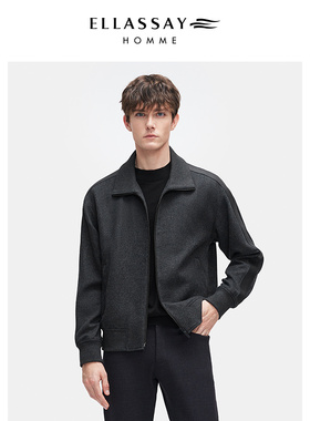ELLASSAY歌力思男装2025年秋冬丝绒毛混纺夹克EME364W02900