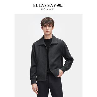 ELLASSAY歌力思男装2025年秋冬丝绒毛混纺夹克EME364W02900