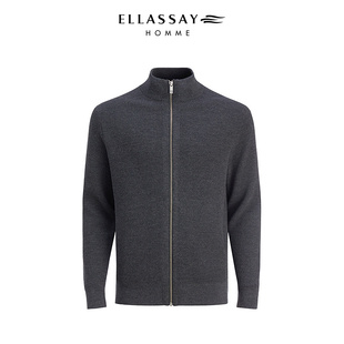 ELLASSAY歌力思男装25年秋冬拉链行政夹克静奢风外套EME363M00600