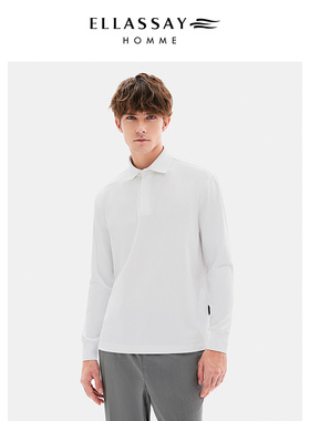 ELLASSAY歌力思男装25年新款美丽诺羊毛针织POLO衫EME361Z03800