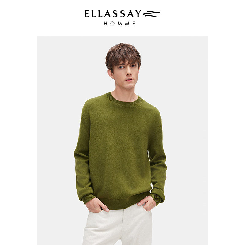 ELLASSAY歌力思男装25年秋冬山羊绒混纺亲肤舒适毛衫EME363M00900