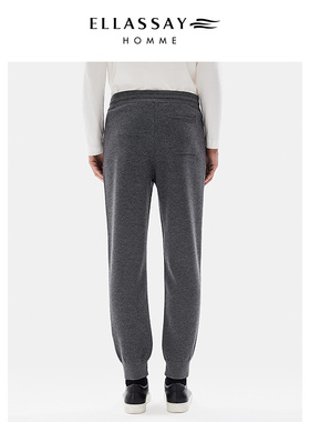 ELLASSAY歌力思男装新款绵羊毛休闲百搭运动裤EME353M00600