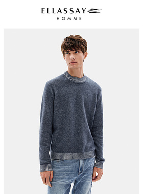 ELLASSAY歌力思男装羊毛混纺针织毛衫圆领套头毛衣EME354M02000