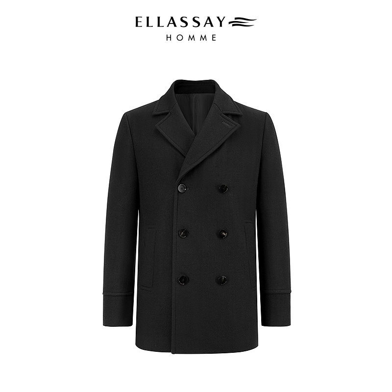 ELLASSAY秋冬中长羊毛驼绒呢大衣