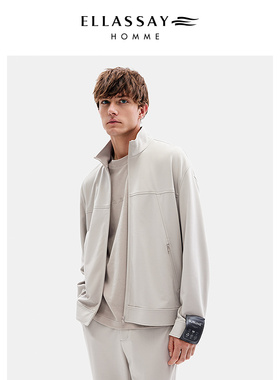 ELLASSAY歌力思男装秋新款进口SUBLIME纤维拉链式夹克外套男