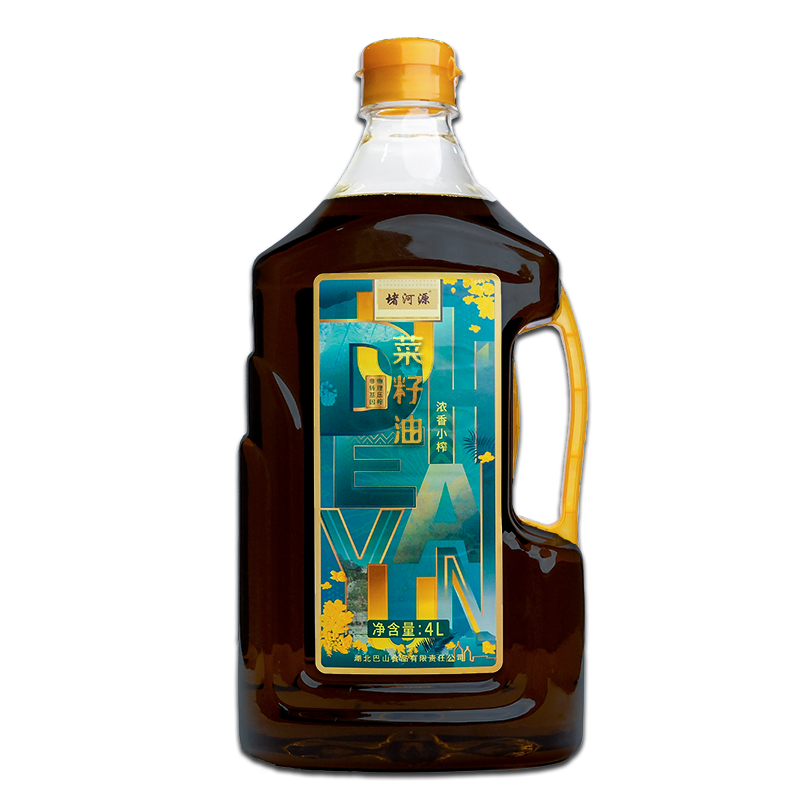 堵河源浓香小榨低芥酸菜籽油4L食用好油煎炒烹炸