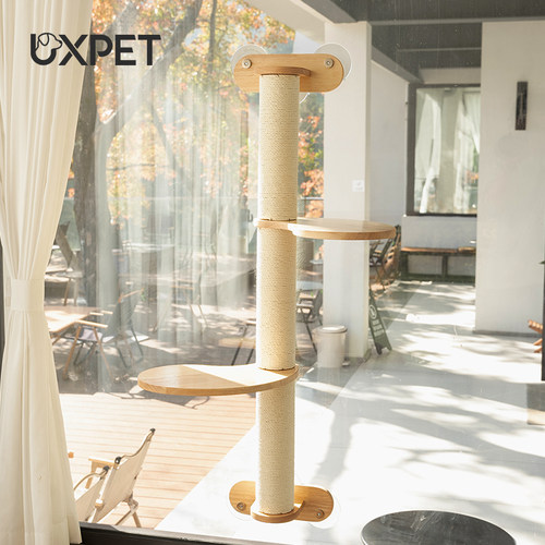 UXPET优小派墙壁式猫爬架挂墙实木跳台猫墙吸盘猫窝免打孔不占地
