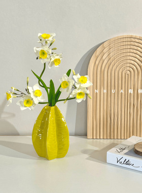 仿真水仙花家居桌面插花装饰摆件