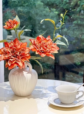 仿真大洋牡丹陶瓷花瓶装饰摆件