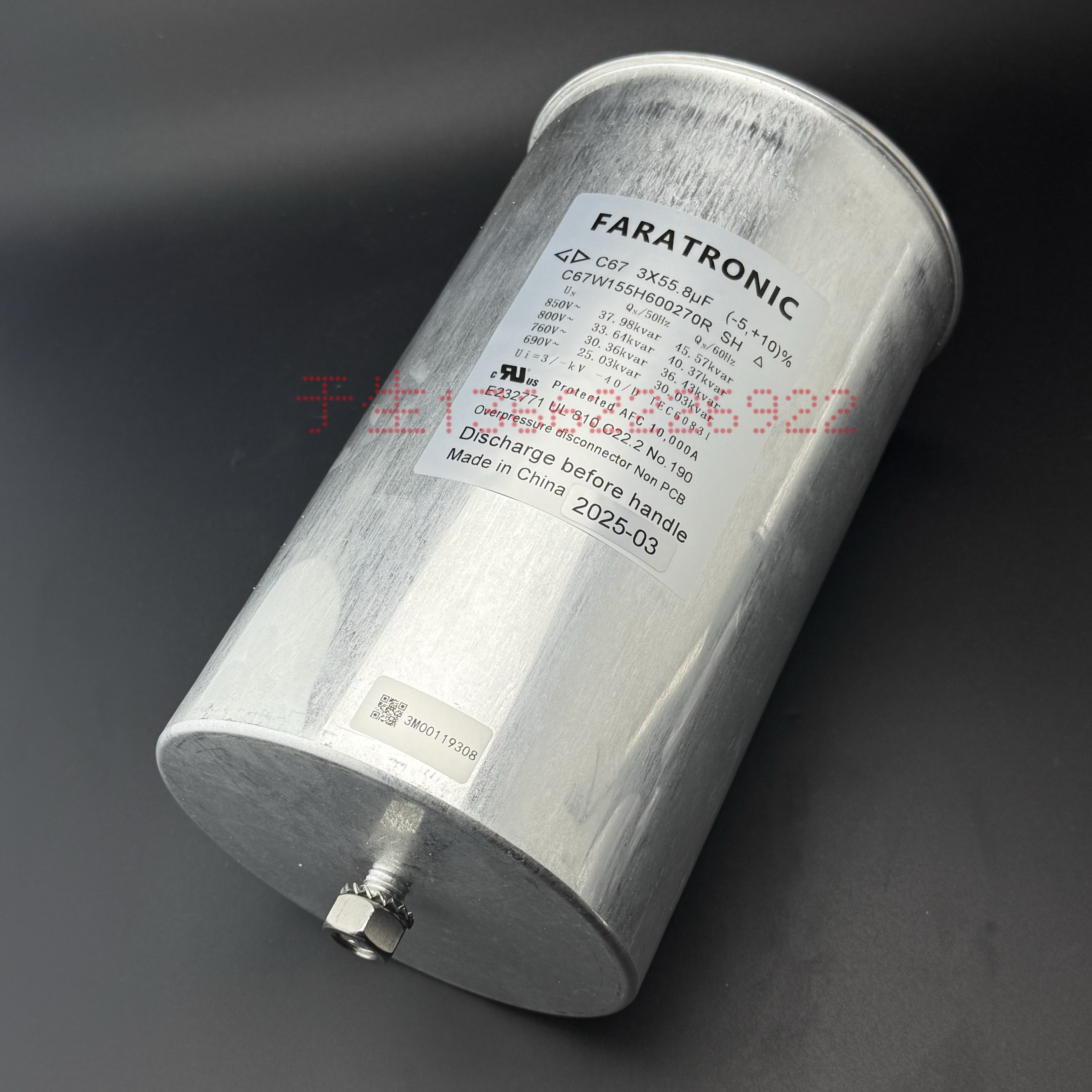 C67W155HJ00270R 850v 3x55.8uf薄膜电容器136x230