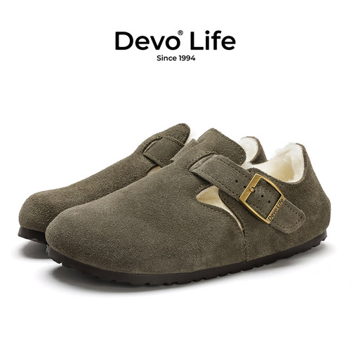 DevoLife冬季软木鞋全包加毛