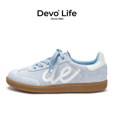 Devo复古百搭平底系带德训鞋