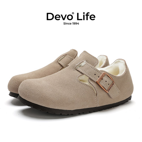 DevoLife冬季软木鞋全包加毛