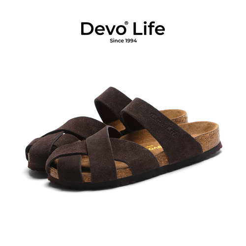 DevoLife女包头软木防滑凉拖