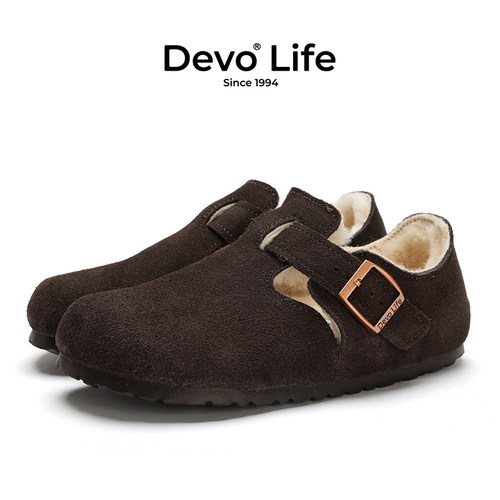 DevoLife冬季软木鞋全包加毛
