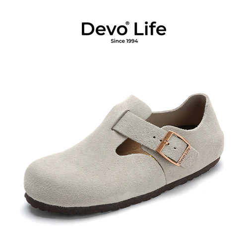软木女鞋DevoLife真皮全包休闲