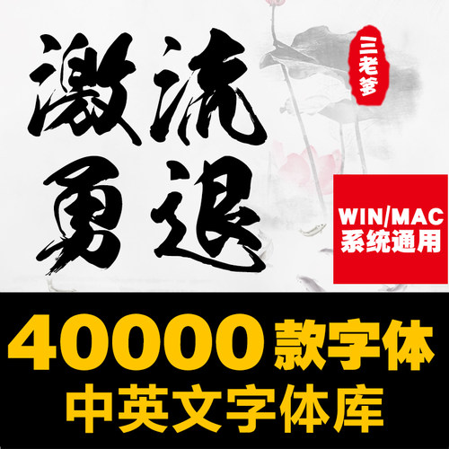 ps中英文字体包 毛笔cdr中文广告设计素材美工mac字体库大全下载