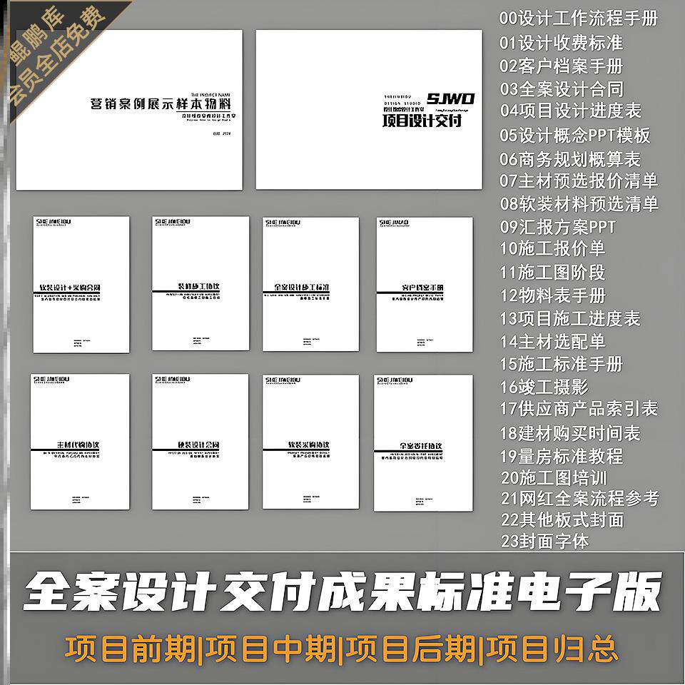 2026全案设计方案落地交付手册流程模板ppt物料合同施工图 可编辑图片