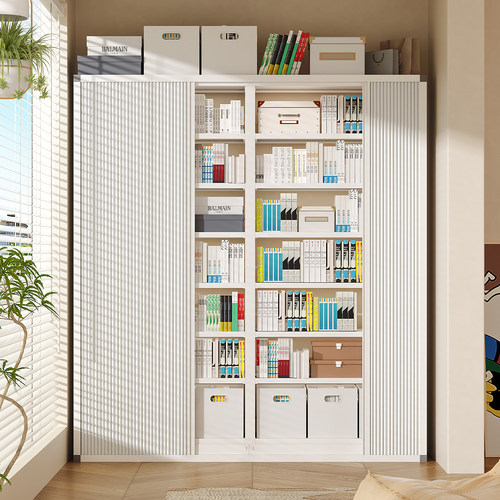 【无醛无味】防尘推拉门书架钢制