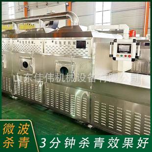 沙棘叶雄花茶微波杀青设备碧螺春烘干杀青机 隧道式