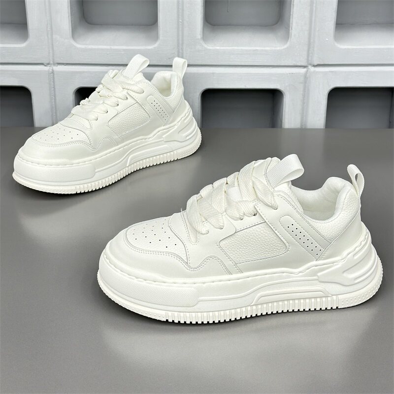 厚底青年板鞋男款2026春季新款低帮小白鞋增高潮牌运动休闲面包鞋