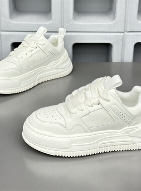 厚底青年板鞋男款2026春季新款低帮小白鞋增高潮牌运动休闲面包鞋