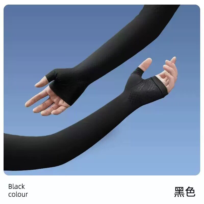 夏季薄款冰丝防晒手套一体冰袖