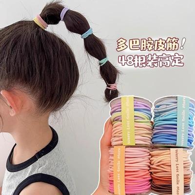 儿童扎头发皮筋女童不伤发发绳高弹力发圈宝宝彩色头绳橡皮筋发饰