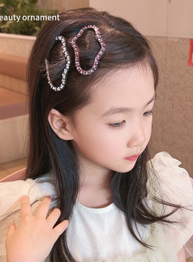 优雅头卡仿真镂空水钻法式云朵头饰发夹后脑勺bb碎发侧刘海