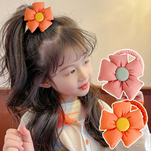 儿童皮筋儿扎头发不伤发花朵女孩扎马尾丸子头发圈女童面包花发绳