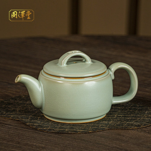 手工茶壶周泽堂汝窑开片可养