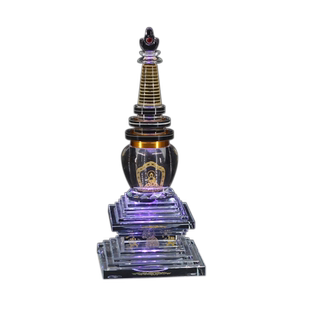 装藏供养舍利甘露丸大号白水晶舍利塔 嘎乌瓶佛塔菩提塔供奉摆件